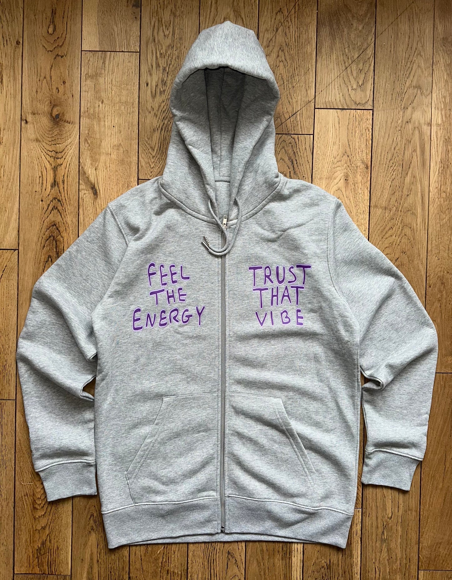 IS — Mycelium Collection — Feel That Energy Trust That Vibe. Zip Hoody.