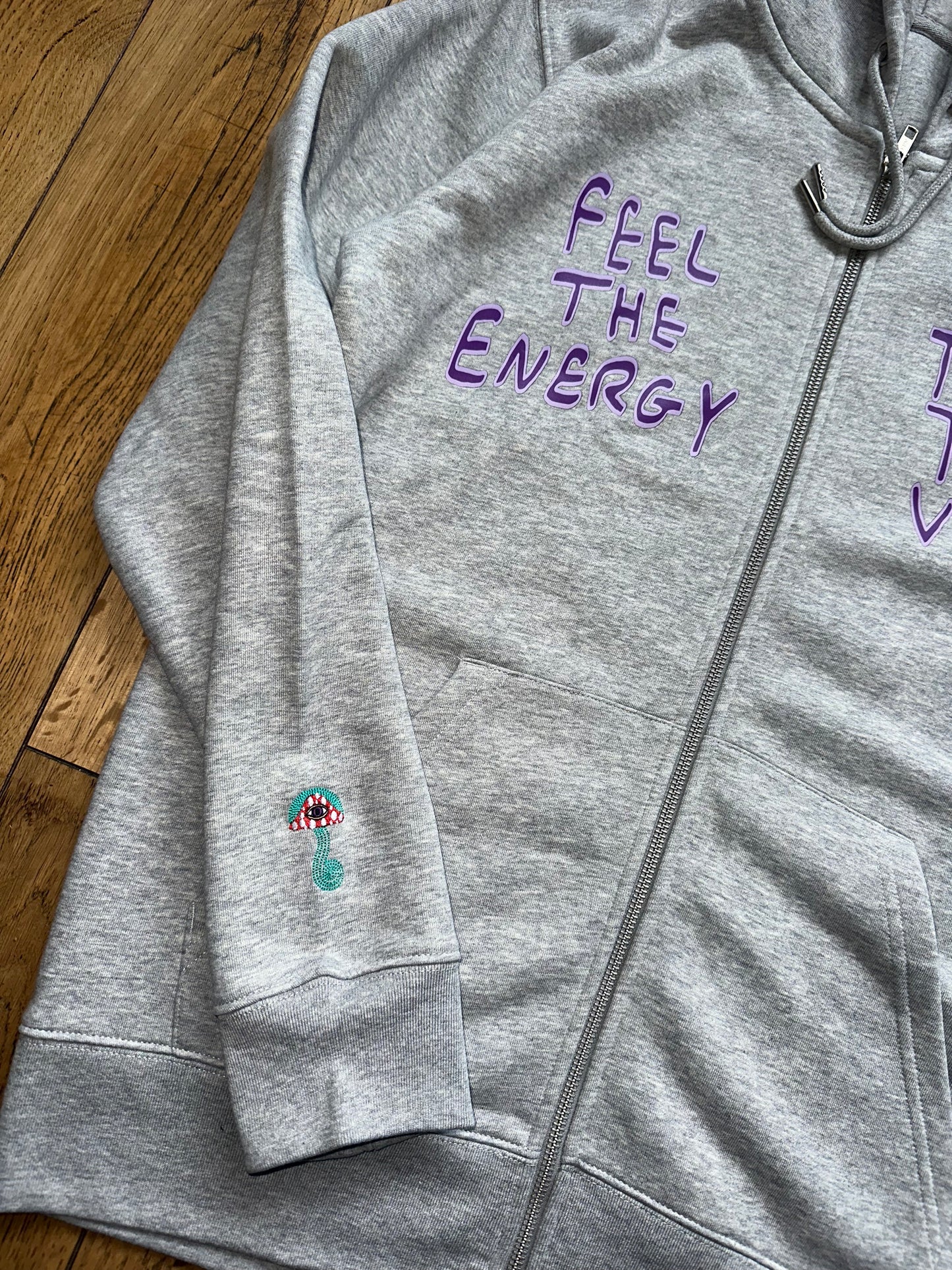 IS — Mycelium Collection — Feel That Energy Trust That Vibe. Zip Hoody.
